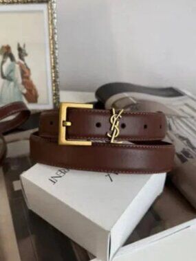 Saint Laurent Dark Brown Belt 3cm 90cm